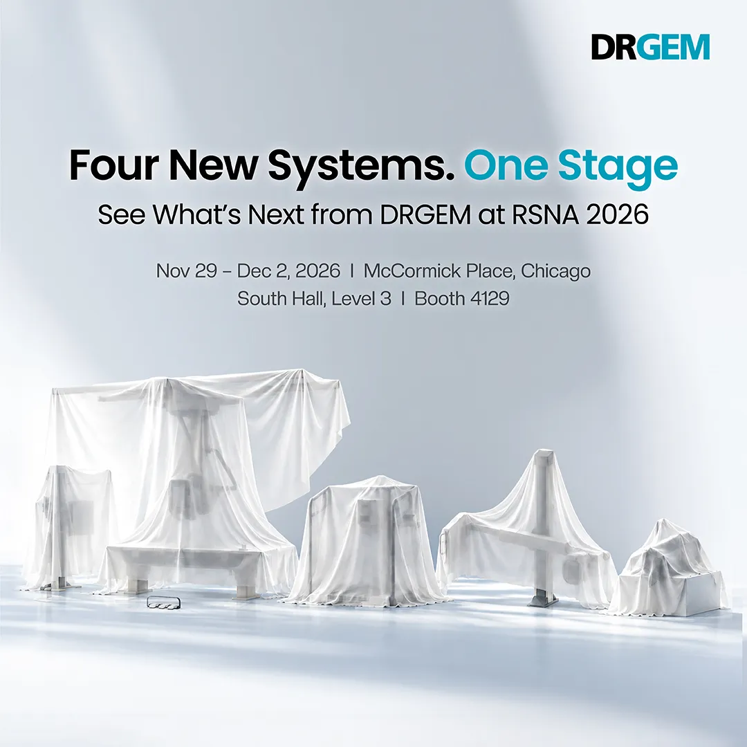 Anuncio de DRGEM: cuatro sistemas cubiertos con tela, RSNA 2026, del 29 de noviembre al 2 de diciembre, stand 4129
